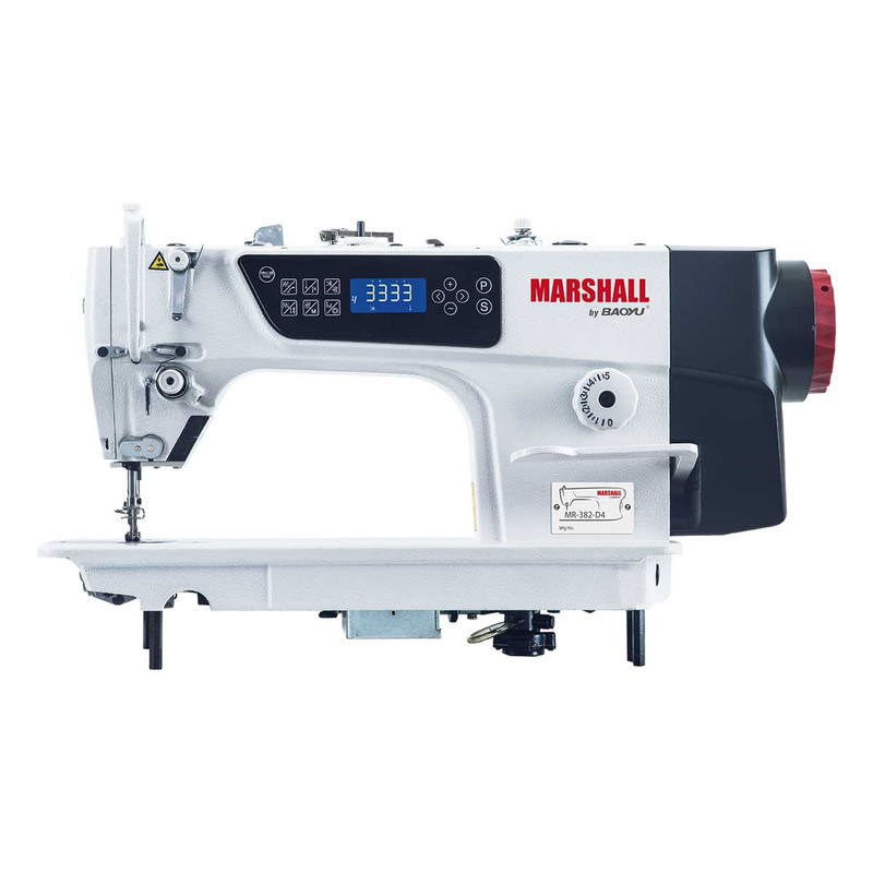 چرخ خیاطی صنعتی راسته دوز فول اتوماتیک مارشال مدل MR-382-D4، دسته قائمی دار، دوکاره (ضخیم دوز و ظریف دوز) گارانتی طلایی به همراه میز و پایه و تمام قطعات و لوازم فابریکی و اصلی و گارانتی طلایی (پس کرایه)