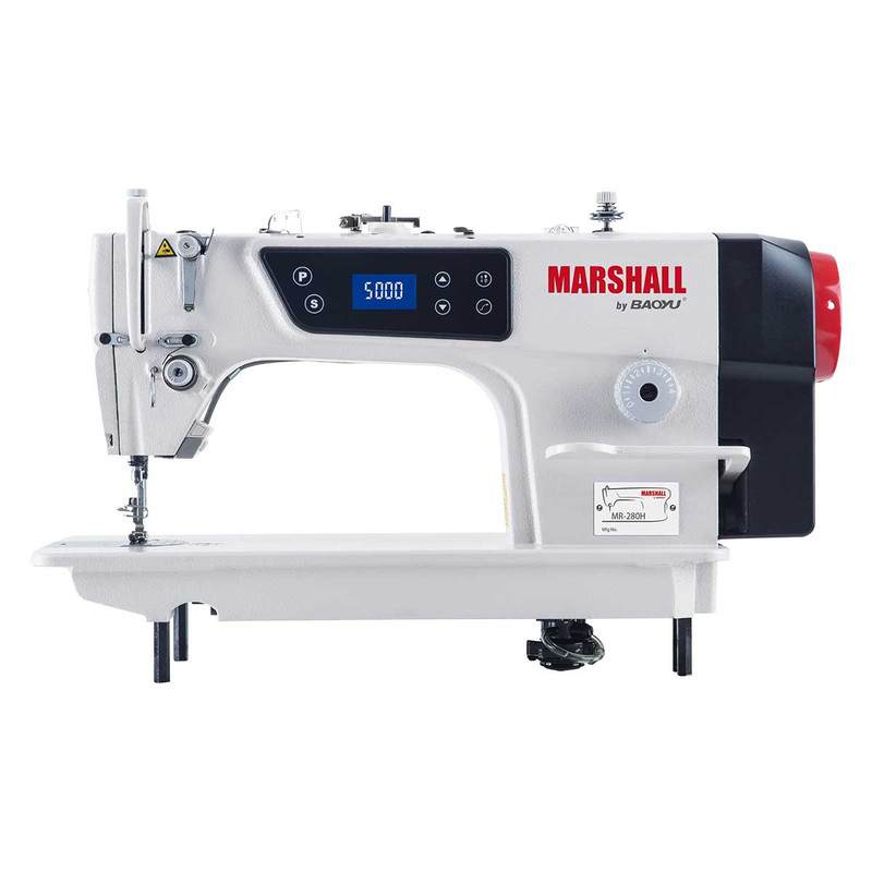 چرخ خیاطی راسته معمولی ضخیم دوز 7 درجه صنعتی مارشال مدل Marshall MR-280H با میزو‌پایه و تمام لوازم و قطعات فابریکی و اصلی با گارانتی طلایی اصلی و ضمانت اصالت کالا (پس کرایه)