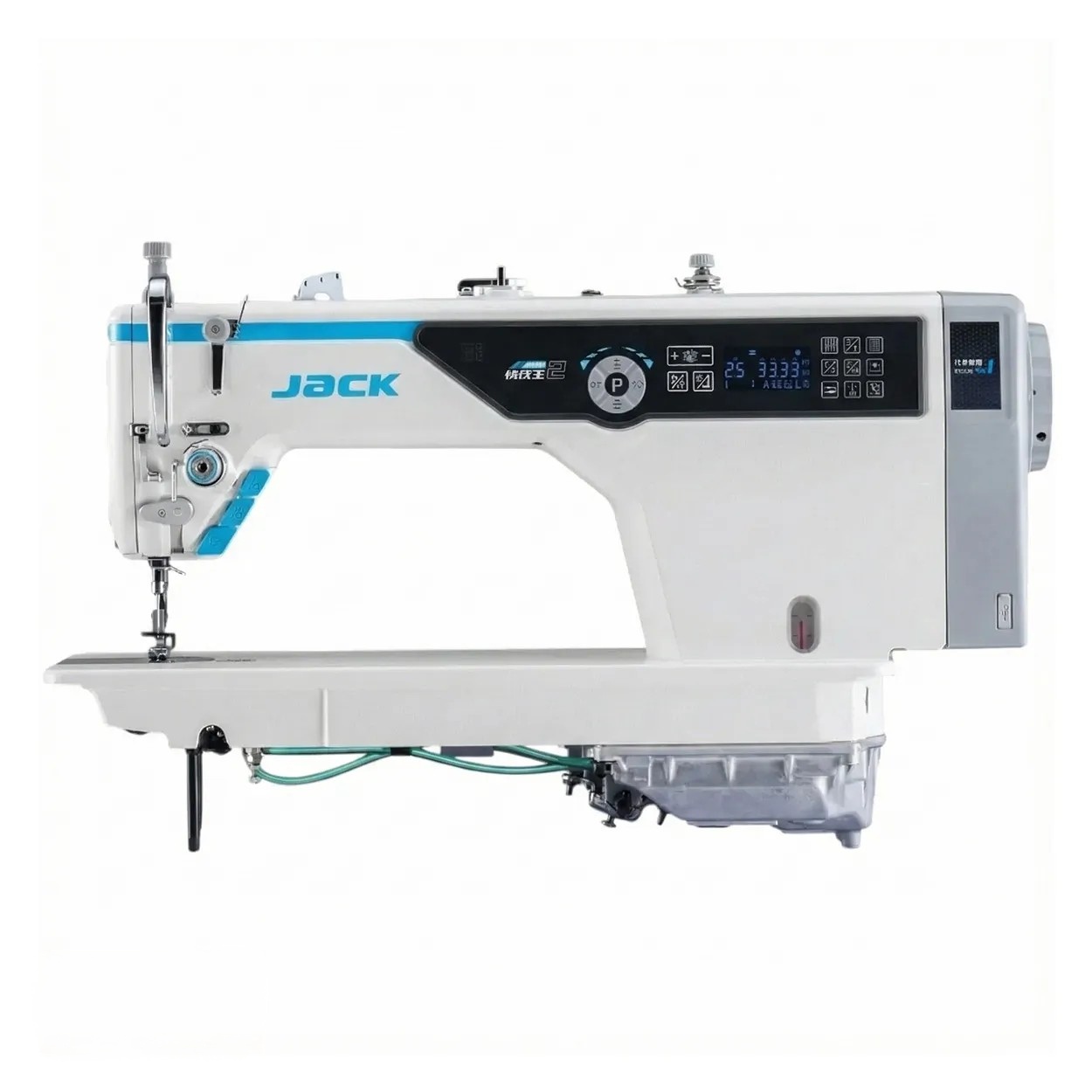 چرخ خیاطی **جدید** صنعتی راسته دوز تمام اتوماتیک جک مدل JACK A5E-AMH2(A5E-B) (ریجن اروپا)گارانتی طلایی ایران جک به همراه میز و پایه اصلی شرکت جک(پس کرایه)